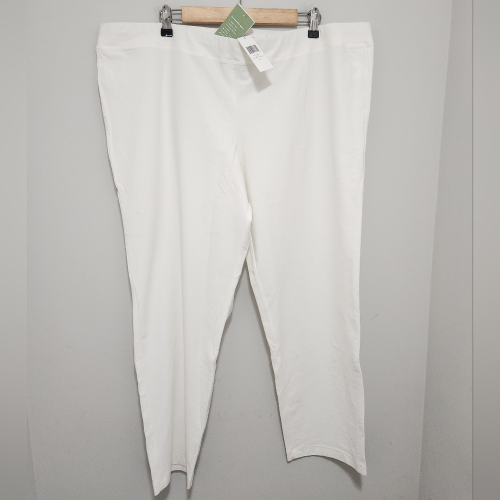 Eileen Fisher Women's White SLIM ANKLE PANTS SIZE 3X
